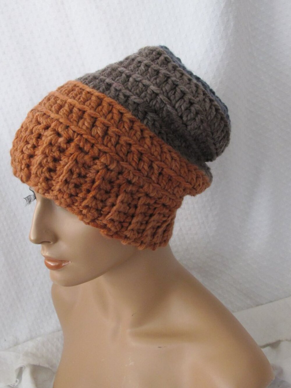 Handmade Colorblock Chunky Slouch Beanie